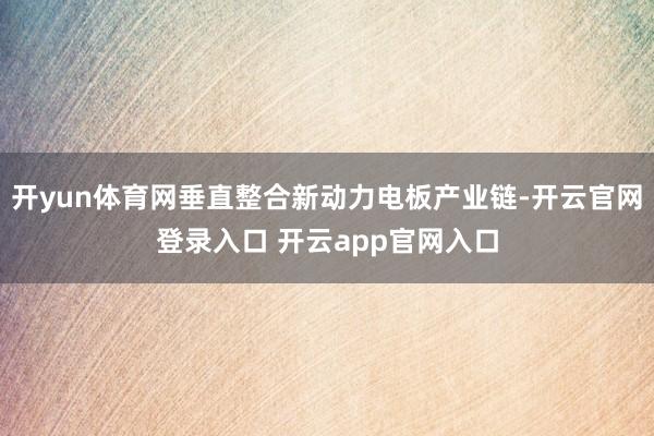 开yun体育网垂直整合新动力电板产业链-开云官网登录入口 开云app官网入口