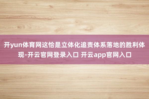 开yun体育网这恰是立体化追责体系落地的胜利体现-开云官网登录入口 开云app官网入口