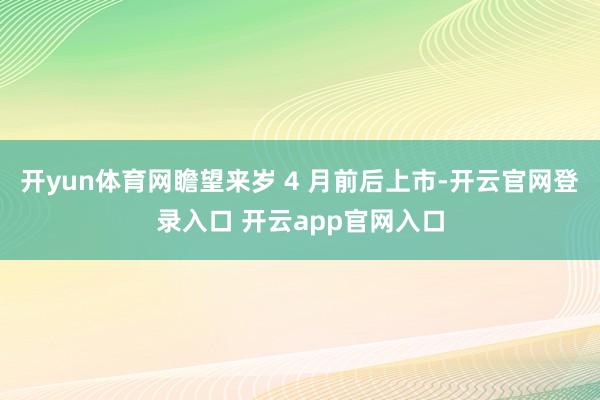 开yun体育网瞻望来岁 4 月前后上市-开云官网登录入口 开云app官网入口