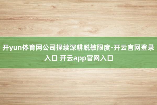 开yun体育网公司捏续深耕脱敏限度-开云官网登录入口 开云app官网入口