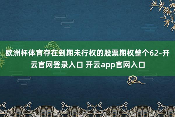 欧洲杯体育存在到期未行权的股票期权整个62-开云官网登录入口 开云app官网入口