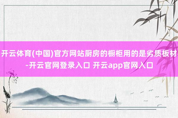开云体育(中国)官方网站厨房的橱柜用的是劣质板材-开云官网登录入口 开云app官网入口