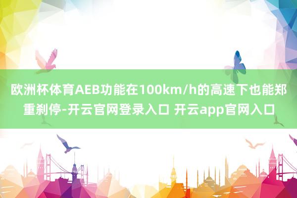 欧洲杯体育AEB功能在100km/h的高速下也能郑重刹停-开云官网登录入口 开云app官网入口