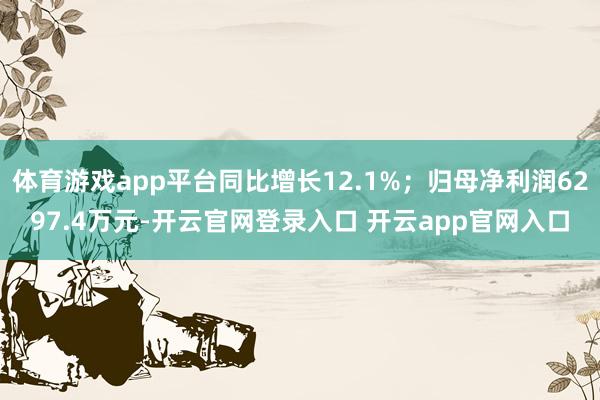 体育游戏app平台同比增长12.1%；归母净利润6297.4万元-开云官网登录入口 开云app官网入口