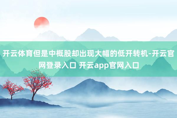 开云体育但是中概股却出现大幅的低开转机-开云官网登录入口 开云app官网入口