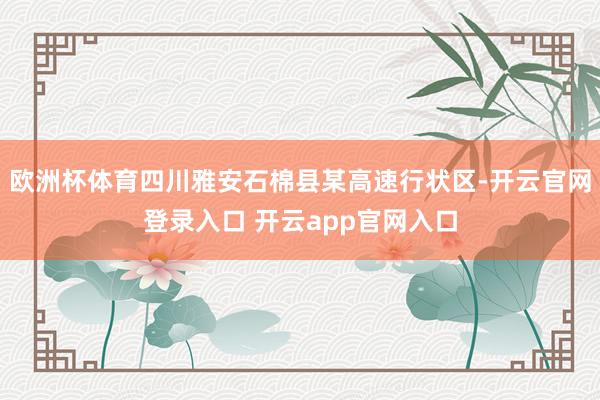 欧洲杯体育四川雅安石棉县某高速行状区-开云官网登录入口 开云app官网入口